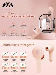 MEIYIXING DIGITAL TECHNOLOGY MEIYIXING Wireless Headphones With LED Power Display, Mini Crystal In-Ear Headphones, With Wireless Charging And Touch Control, Built-In Microphone, Sports Headphones, Waterproof Headphones. Christmas/Gifts/New Year's Day