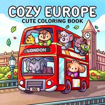 1pc 48 Page COZY EUROPE:Coco Coloring Book For Adults And Teens,Colouring Books Super Cute Designs Of Cozy,Coloring Books Hygge Spaces For Relaxation (Cozy Spaces Coloring) .Colouring Books Release Emotions And Relieve Anxiety | Ideal Gift For Holidays And Special Occasions