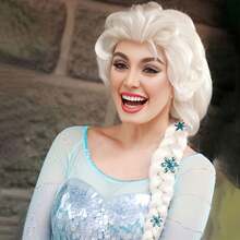 1pc Princess Role Play Wig Braid Hair Clip Accessory, Anime Character Cartoon Toy Hair Clip Gift, Non-Detachable Flower - Multicolor - View 2