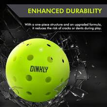 Dinkly Pickleball Balls, Outdoor Pickleballs USAPA Approved, Enhanced Durability Pickle Ball With Roto-Molded &Amp; Seamless Design, 40 Holes Green Pickleballs For Beginners Professionals - Green - View 3