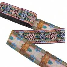 5cm Jacquard Ribbon Vintage Lace Trim Garment Bag Curtain Accessories Embroidered DIY Sewing Fabric