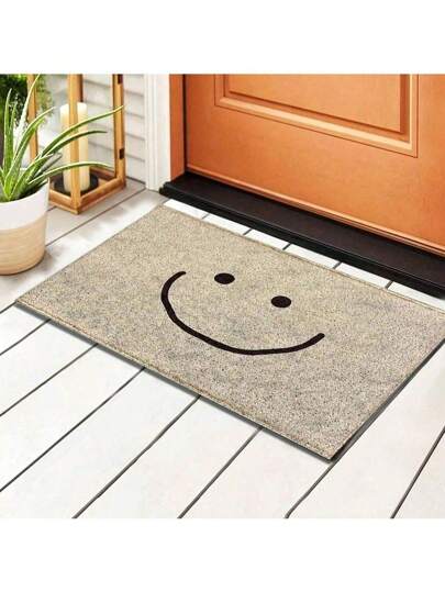 1pc Face Welcome Doormat/Rug, Soft & Comfortable Decorative Floor Mat For Bathroom, Kitchen, Laundry Room, Vanity, Entryway, Indoor/Outdoor - Adds A Cozy Vibe To Your Home, Great Gift For Parties & Holidays