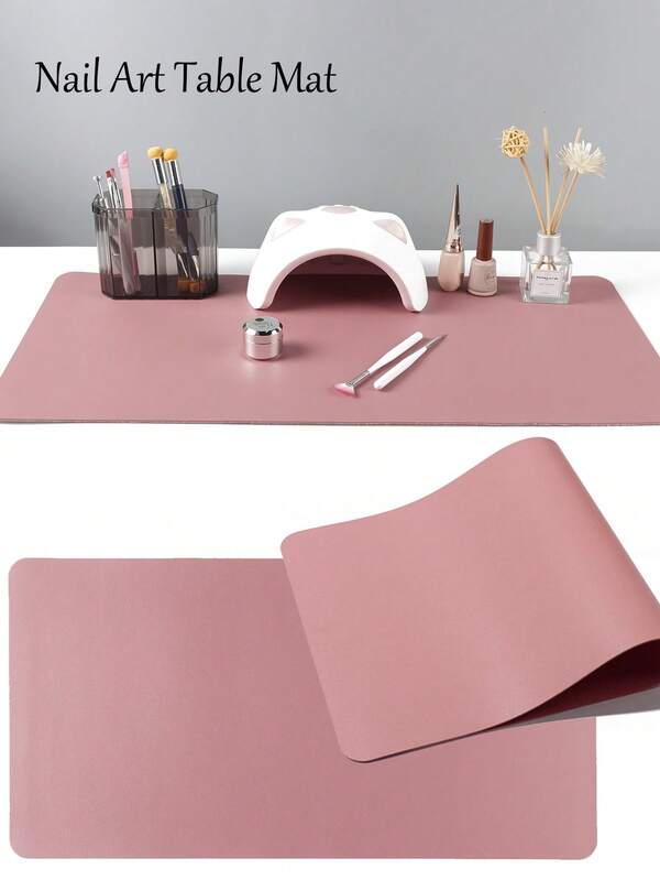 FULL BEAUTY Tappetino da tavolo per arte di unghie in rosa corallo, impermeabile e resistente allo sporco, durevole, poggiabraccio pieghevole per arte di unghie, tappetino per manicure, tappetino da tavolo per manicure, multifunzionale, impermeabile, per beauty, tatuaggi, dentistica