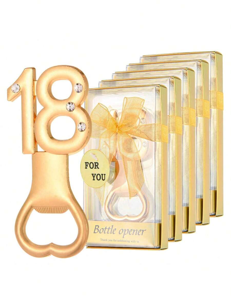 12 Pezzi di Apribottiglie Dorati come Regali o Souvenir per Feste di Compleanno del 15°, 16°, 18°, 21° Anno, Oppure Molto Popolari per il 18° Anniversario di Matrimonio, Decorazioni per Feste a Tema Dorato, Bomboniere, Regali per Feste in Famiglia, Regali per Amici