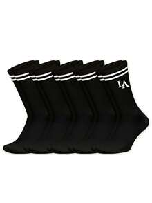 1/3/5 Pairs Back To School Anti-Bacterial & Odor Resistant Soft Knit Fabric Socks - Multicolor - View 7
