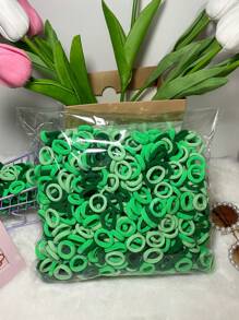 800pcs Colored Elastic Hair Ties, Girls Hair Accessories, Ponytail Holders, Fabric Scrunchies, High Elasticity, Flower Decoration Supplies