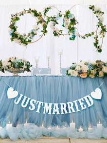 ¡Felicitaciones por su boda! Decoraciones de fiesta de boda blanca, banderas de tiro vintage creativas, flores de tiro, pancartas de boda retro, banderas de papel, fondos fotográficos, pancartas de corona floral, adecuadas para parejas, adultos, decoración interior/exterior, decoración de pared del hogar, boda, suministros para fiestas de playa de verano - Blanco - Ver 2
