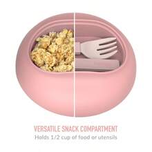 Tazon Tazon Aislado A Prueba De Fugas Con Compartimento Para Snacks Utensilios Plegables Y Diseño Mejorado De Facil Agarre Para Llevar Rubor