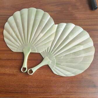 1 buc Ventilator de mână cu design de coajă de jad artificial, ventilator în stil vintage mai gros și mai rece, ventilator de mână din plastic portabil și durabil, potrivit pentru vară, cadouri pentru vârstnici și iubiți, uz zilnic