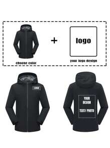 Lightweight Windbreaker Jacket, Casual Outdoor Water Resistant Jacket Suitable For Spring/Autumn, Can Be Customized With Logo For Valentine's Day