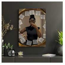 1pc Frameless Pink African American Fashion Female Posters Vintage Painting Printing Wall Arts Modern Living Room Bedroom Dormitory Study Bar Coffee Shop Wall Decoration Home Decoration ,Wall Art With Frame