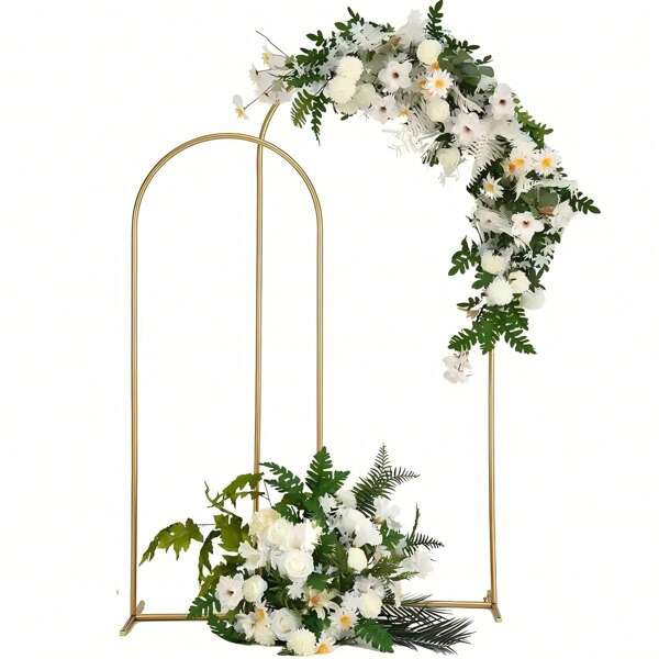 1pc Wrought Iron Arch Decor, Wedding Ceremony Balloon Arch Frame, Backdrops Decor - Button Style