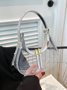 New Design Acrylic Women's Transparent Shoulder Bag, Large Capacity Chic Bag