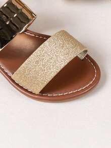 2026新款儿童凉鞋，波西米亚风，亮面皮革凉鞋，时尚水钻凉鞋，沙滩凉鞋，亮片鞋面凉鞋，亮片凉鞋 - 金色 - 查看 6