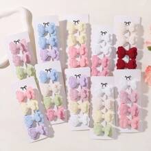 Set de 4 pasadores de mariposa de doble capa de unicolor, accesorios de pelo lindos y versátiles para niños