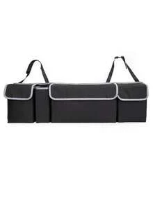 1 Car Trunk Storage Bag, Rear Seat Storage Bag, Large Capacity, Waterproof And Wear-Resistant Material, Easy To Install, A Travel Essential. - Black - View 8