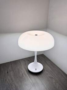 Luminária de mesa LED moderna em formato de cogumelo, design de plástico moderno, recarregável, 3 temperaturas de cor e regulável, adequada para quarto, sala de estar e decoração de casa, presente, decoração de feriados