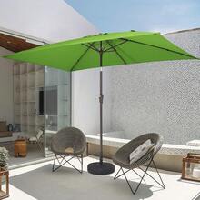 6.5x10 Ft Rectangular Patio Umbrellas Outdoor Market Umbrella With Push Button Tilt And Crank, Rectangle Table Umbrella 6 Sturdy Ribs UV Protection For Pool Garden Backyard Deck, Red - Grass Green - View 4