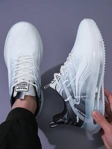 L.S.W.P 男女通用运动跑步鞋,休闲轻便透气防滑运动鞋,时尚厚底减震跑步鞋(尺码偏小,建议选购大一码) - 白黑 - 查看 12