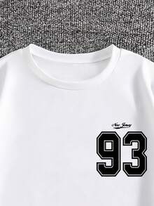 Cool Outdoor Sports Style Milk Silk T-Shirt With Letter Sports Pattern, Fashionable, Comfortable, And Handsome, Suitable For Boys To Wear During Summer Sports, Gatherings, And Campus