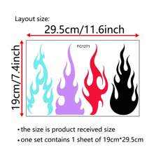 1 pièce Sticker mural décoratif de flamme colorée, en matériau PVC amovible et réutilisable, convient pour la voiture, le salon, la salle de bain et d'autres surfaces. Décoration murale, autocollants muraux personnalisés