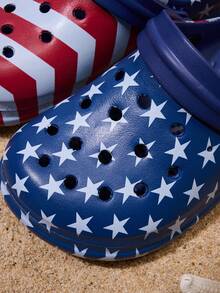 1 Pair Boys' Comfortable Fashionable Casual Cool Star Print Lightweight Breathable Cartoon Outdoor Indoor Sandals, Suitable For All Seasons - Navy Blue - View 2