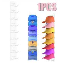 1/2件棒球帽收纳架，强力粘性壁挂帽架，多层帽子收纳展示架，可挂18顶帽子的壁挂帽钩，适用于衣柜门和卧室（黑色） - 彩色 - 查看 16