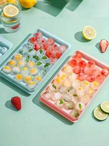 1pc Ice Cube Mold 33 Ball Shape Ice Cubes Plastic Tray Suitable For Kitchen, Refrigerator, Plastic Ice Maker Mold, Easy To De-Mold, Home Frozen Ice Cubes - Multicolor - View 10