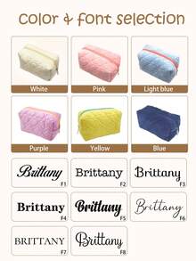 刺绣名字化妆包，个性化刺绣化妆包，薄纱化妆包，定制化妆包，卫生巾收纳包，旅行化妆包，个性化收纳包，多用途，大容量，多功能，色彩缤纷，可爱，萌系，简约，趣味，卡哇伊，Y2K，极简，通勤，商务休闲