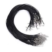 100 Buah Tali Kalung Hitam 50cm untuk Pembuatan Perhiasan dengan Gesper Lobster, Tali yang Dapat Diatur untuk Gelang dan Liontin, Perlengkapan Kerajinan DIY - Tali Kalung 50cm - View 13