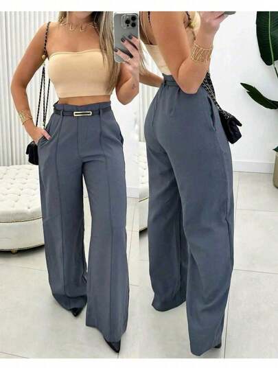 A-Lows A&L  Calca pantalona Tecido Alfanteria  Com  Anel Fino e  Risco