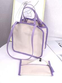 Lightweight Mommy Bag, Shoulder Sling Messenger, Lunch Bag, Maternity Tote - Purple - View 4