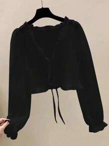 1 pieza Chaqueta de malla transparente anti-UV para mujer para vestido ligero con tirantes, cubierta de chifón sin mangas