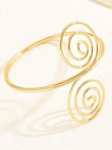 1PC Spiral Armband Swirl Upper Arm Cuff Armlet Bangle Bracelet Egyptian Costume Accessory For Women Gold Silver Color