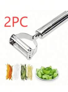 1pc Stainless Steel Peeler, Multipurpose Fruit & Vegetable Peeler, Potato Peeler, Julienne Slicer