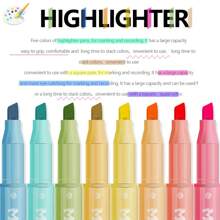 Juego de 6 piezas/12 piezas/24 piezas de bolígrafos fluorescentes de doble cabeza, marcadores fluorescentes de colores para resaltar, dibujar y volver a la escuela