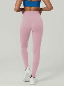 GOSOUER Women'S High Waist No Front Seam Back Deep V Buttock Line Running Outdoor Exercise Pilates Yoga Legging Pants Tights