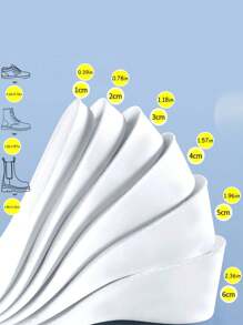 1 paio di solette invisibili ammortizzanti ed elastiche per aumentare l'altezza da 1 cm a 6 cm, adatte per stivali, scarpi sportivi e vari tipi di scarpe, unisex