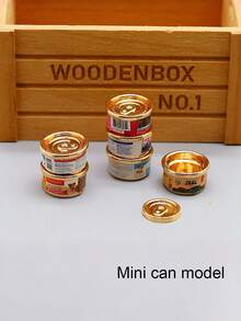 Miniature Realistic Canned Pet Food, Doll House Animal Food Model, Tiny Toy Pet Food, Playset Accessories Canned Dog & Cat Food, Openable Canned Food Prop, Feeding Game Supplies - Multicolor - View 4