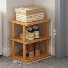 Prateleira vertical para sapatos de madeira dura de bambu faça você mesmo - prateleira de armazenamento vertical multifuncional, prateleira organizadora doméstica que economiza espaço, adequada para vários cômodos, estrutura de tábua de madeira, sem necessidade de eletricidade