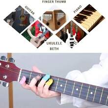 5 件/套吉他拇指拨片指帽保护 5 种尺寸手指弹性硅胶尤克里里指帽适用于尤克里里电吉他（多吉他工具）