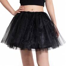 1pc Women Adult Fluffy 3-Layer Tulle Skirt With Lining, Retro 80s Christmas Run Party Ballet Costume, Puffy Tutu Skirt For Spring Summer Autumn Winter - 40cm Skirt Length - View 11