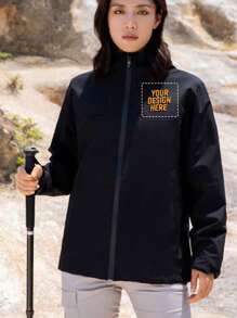 Lightweight Windbreaker Jacket, Casual Outdoor Water Resistant Jacket Suitable For Spring/Autumn, Can Be Customized With Logo For Valentine's Day