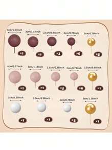 32 Stücke Kugel Cake Picks, bunte kugelförmige Cake Topper, Perlen Kugeln, Cupcake Cake Einsatz Topper für Geburtstags Party Dekoration, dunkelbraun, hellbraun, weiß, gold (Bitte nach Anbringen des weißen Rohrs verwenden. Die kugelförmige Oberfläche sollte den Kuchen nicht berühren.)