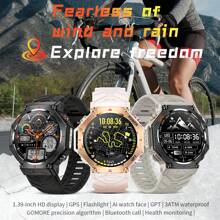 Hwagol 1,39 Zoll TFT Smartwatch mit Bluetooth Anruf/107 Sportmodi/Schlafverfolgung/Schrittzähler, Smartwatch mit Taschenrechner, GPS, anpassbarem Zifferblatt, kompatibel mit Android & iOS, 530mAh Akku, geeignet für Frauen & Männer