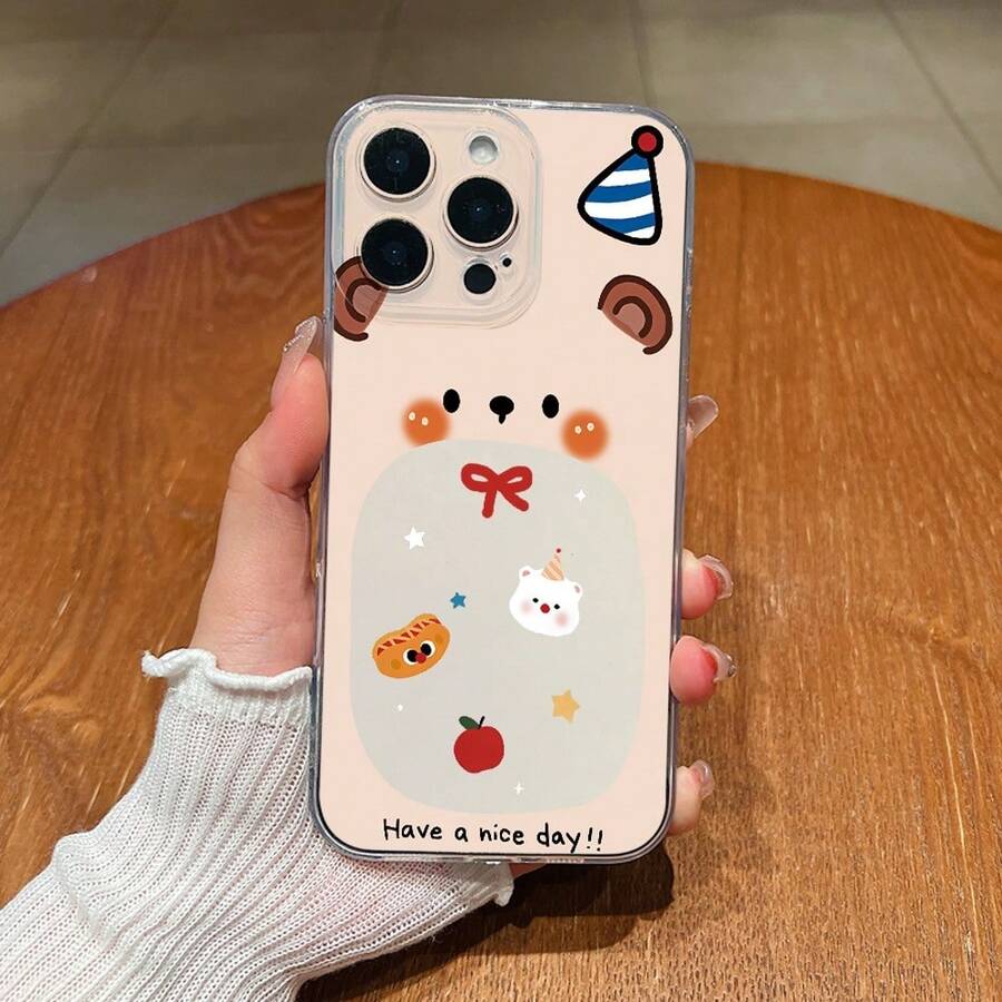 Transparent Cute Panda Cartoon Design TPU Soft Case, Fun Design, Perfect Fit - transparente - Ver 1