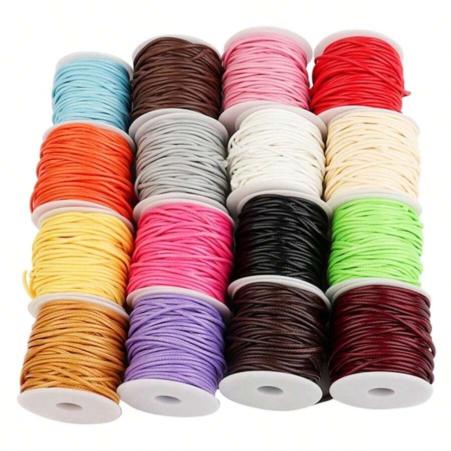 10 Yards/Lot 16 Color Leather Line Waxed Cord Cotton Thread String Strap Necklace Rope For Jewelry Making DIY Bracelet Supplies