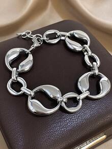 1 件现代简约金链手链，适合女士和女孩 - 18K 镀金不锈钢光滑链式珠宝，优雅可堆叠波西米亚海滩夏季假日旅行必备品，母亲节礼物，毕业周年礼物，Y2K 精致时尚手链，教师礼物 - 彩色 - 查看 7