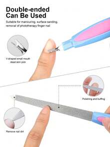 Beautizon Nailartlab 4Pcs/8Pcs 3 In 1 Multi-Functional Stainless Steel Nail File Strips, Exfoliating Dead Skin, Cleaning Nails And Sanding And Polishing Manicure Tools, Easy To Operate, Suitable For Nail Salon Pedicure, Manicure Tool Set - Multicolor - View 2