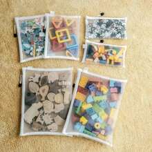 1-3PCS Storage Bag Mesh ZipperToy Building Block Puzzle Sub-Package Children Particle Zipper Transparent Finishing Storage